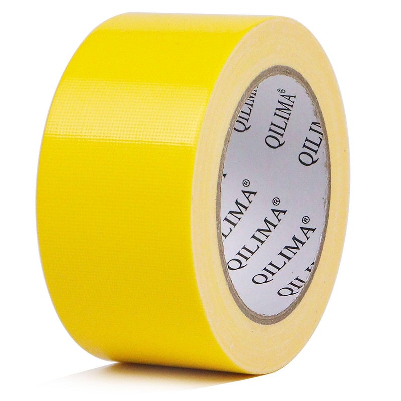 QILIMA Cloth Duct Tape, Waterproof Duct Cloth Fabric, Professional Grade Duct Tape for Photographers,Repairs, DIY, Crafts, Indoor Outdoor Use,2 Inch X 28 Yards, Yellow - Image 1